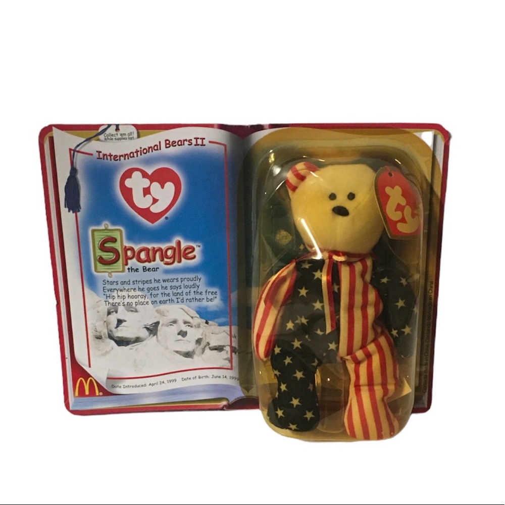 McDonald’s Teenie Beanie Babies 2000 International Bear II #7 Spangle Bear Plush